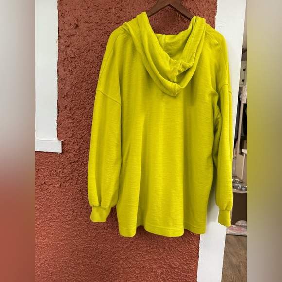 Old Navy Oversized Lightweight V-Neck Tunic Lime Real Estate Hoodie Size Medium - Picture 6 of 7